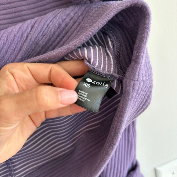 Zella Carey Ridge Funnel Neck Pullover Purple XS - Picture 9 of 9